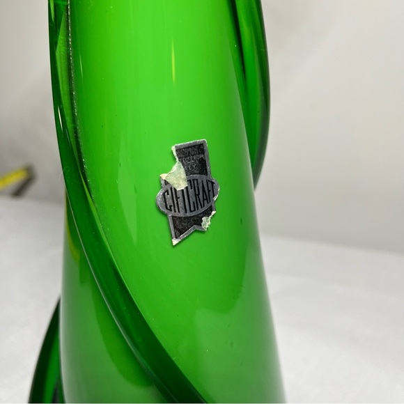 Cristalleria Fratelli Betti Empoli Green Art Glass pitcher Vase. Vintage - Picture 4 of 6